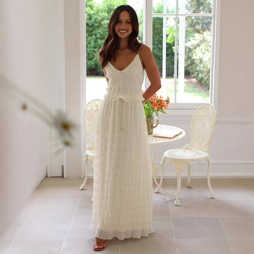 Damen Maxikleid mit zarten Rüschen R&B