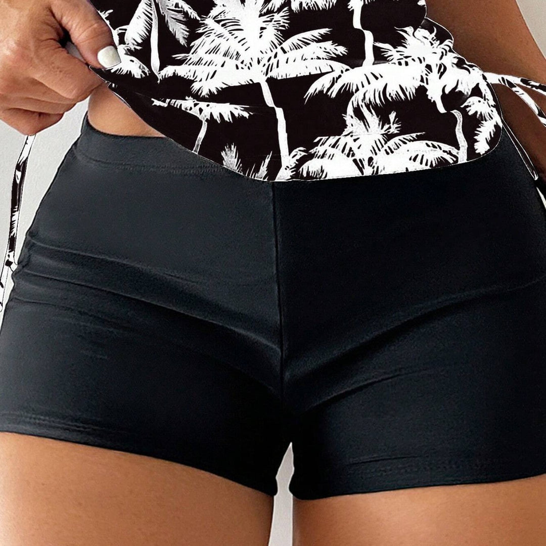 Damen Sportliches Tankini-Set mit verstellbaren Seitenschnüren R&B
