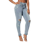 Damen Skinny Jeans mit modischen Distressed-Effekten und figurschmeichelndem Schnitt R&B
