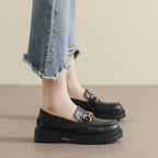 Damen Mokassin-Schuhe mit modischer Schnallenverzierung und robuster Sohle
