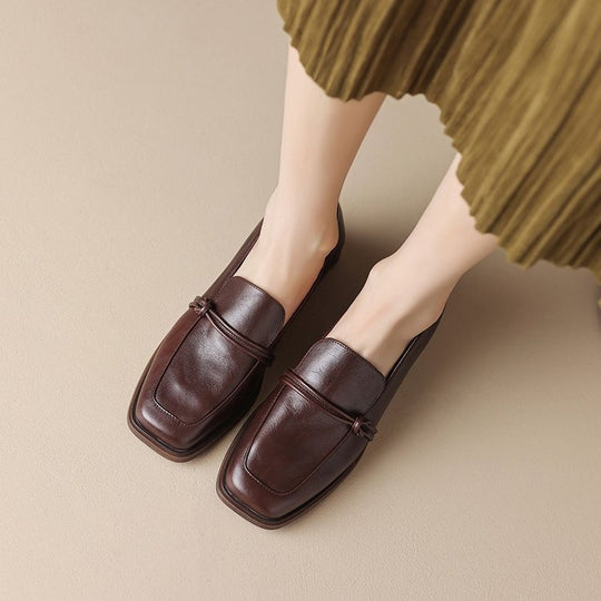 Damen elegante Loafers mit komfortablem Blockabsatz R&B