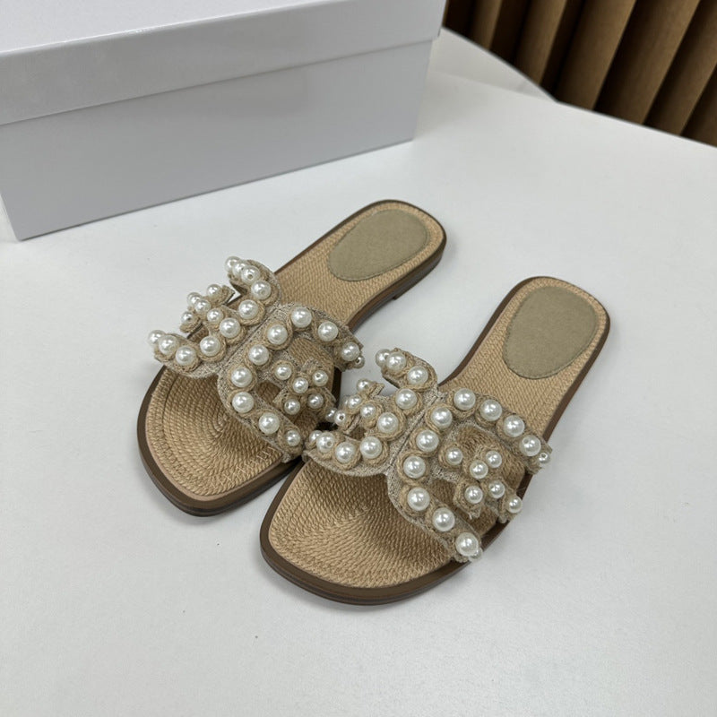 Damen Perlenbesetzte Sommerschuhe