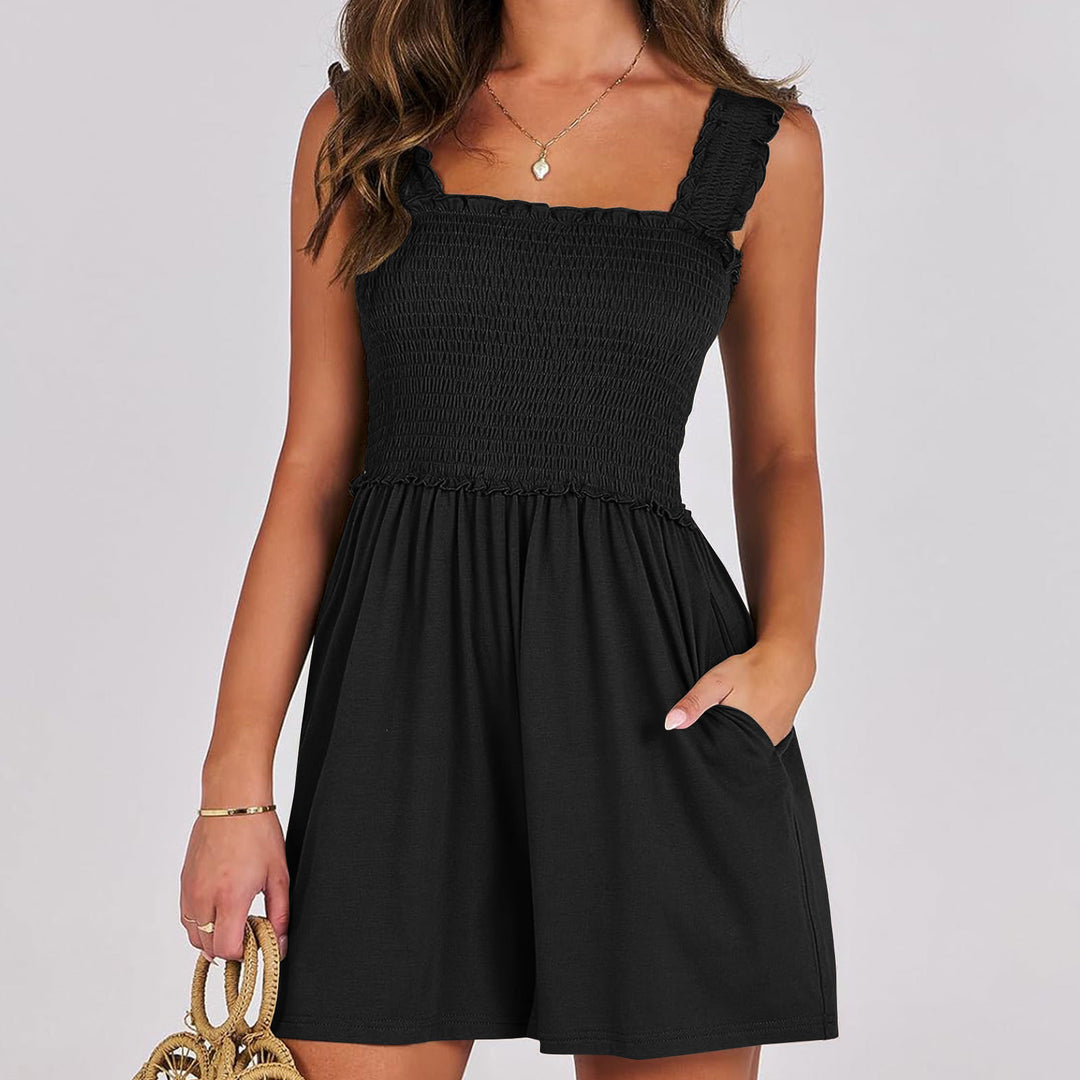 Damen Sommerliches Jumpsuit mit Rüschendetails und praktischen Taschen R&B