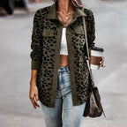 Damen Freizeitjacke mit strukturiertem Leopardenmuster und praktischen Taschen R&B