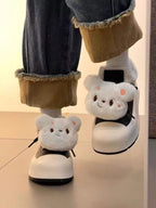Damen Flauschige Sneaker mit Tiermotiven und komfortablem Futter R&B