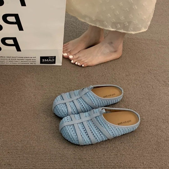 Damen komfortable Hüttenschuhe mit atmungsaktiver Strickstruktur R&B