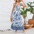 Damen Langes Maxikleid mit floralem Design und voluminösem Saum R&B