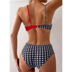 Damen Bikini Set mit verstellbaren Trägern und trendigem Pünktchenmuster R&B