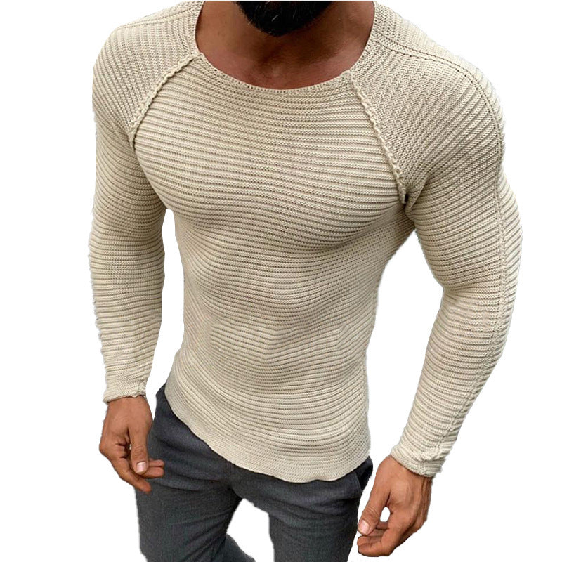 Herren Langarm Strickshirt mit eleganter Struktur R&B