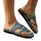 Damen Zehentrenner-Sandalen mit bequemer Fußbettung und modischem Camouflage-Design R&B