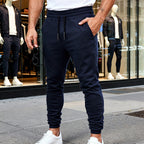 Herren nan tapered Jogginghose mit Kniepasse, elastischem Tunnelzugbund und Reißverschlusstaschen R&B