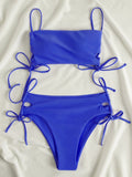 Damen Zweiteiler Bikini Set mit modischen Schnürdetails