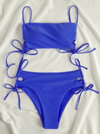 Damen Zweiteiler Bikini Set mit modischen Schnürdetails