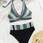 Damen Hochtailliertes Bikini-Set mit modischem Wickel-Oberteil R&B