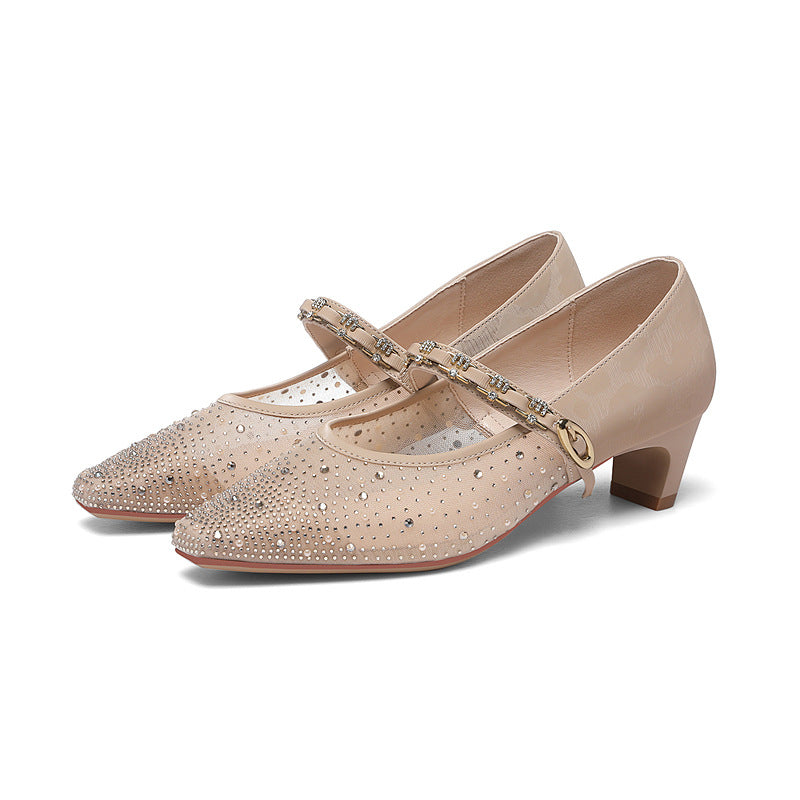 Damen Funkelnde Slingback-Pumps mit zierlichem Riemen und glitzerndem Detail R&B