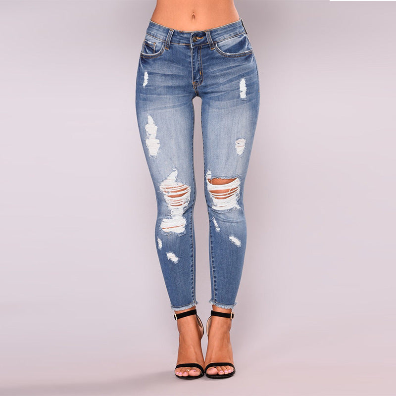 Damen Skinny Jeans mit angesagtem Destroyed-Look R&B