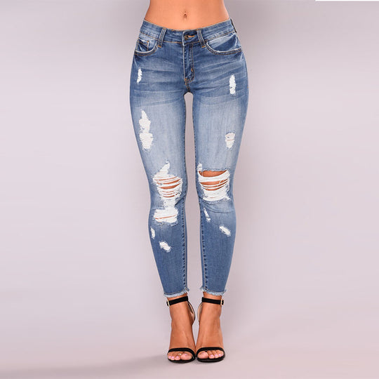 Damen Skinny Jeans mit angesagtem Destroyed-Look R&B