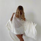 Damen Langer, luftiger Morgenmantel mit Shorts R&B