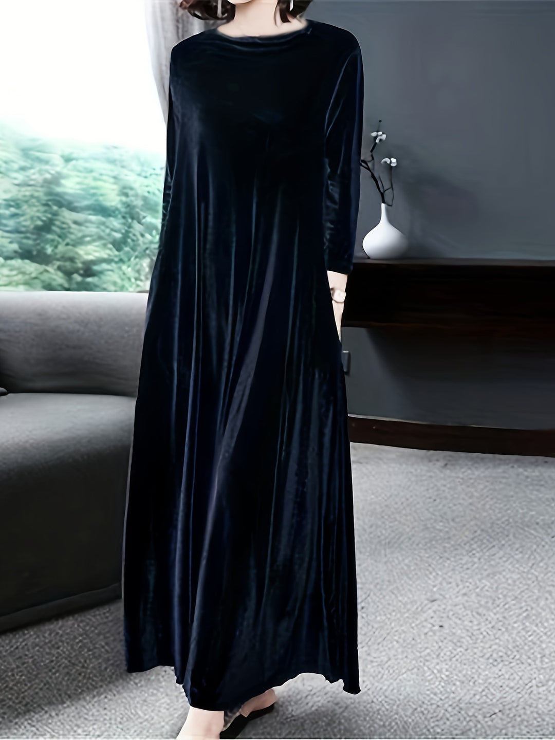 Damen Maxikleid mit elegantem Schnitt und Taschen R&B
