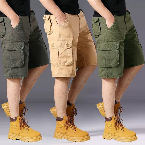 Herren Cargo-Shorts mit einer Vielzahl von praktischen Taschen und verstellbarem Bund R&B