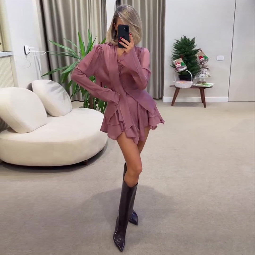 Damen Luftige und elegante Bluse mit Raffungen R&B