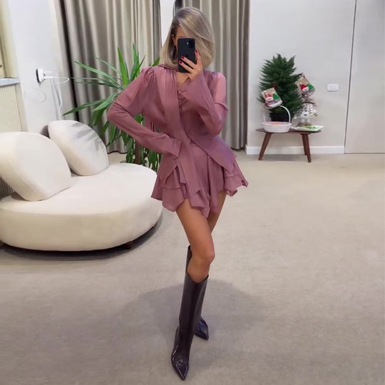 Damen Luftige und elegante Bluse mit Raffungen R&B