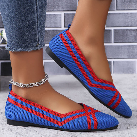 Damen modische Ballerinas mit atmungsaktiver Netzstruktur R&B