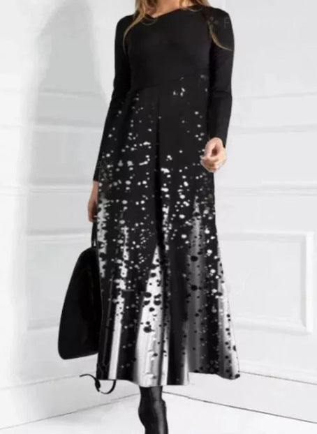 Damen boho-inspiriertes Midikleid mit geschickt kombiniertem Muster R&B