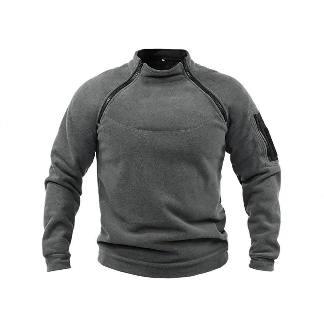 Herren Thermo-Fleecepullover mit hochschließendem Kragen und praktischen Taschen R&B
