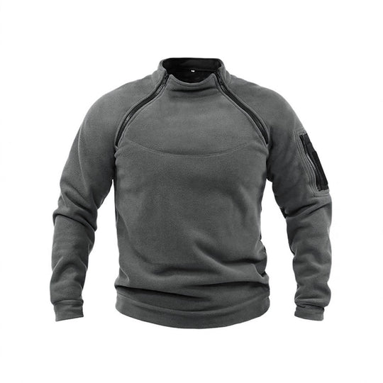 Herren Thermo-Fleecepullover mit hochschließendem Kragen und praktischen Taschen R&B