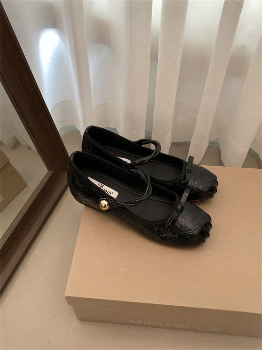 Damen elegante Ballerinas mit dekorativen Schleifen und komfortablem Fußbett R&B