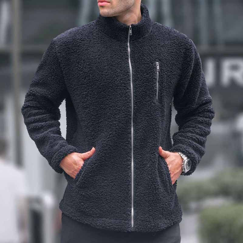 Herren kuschelige Fleecejacke mit praktischem Reißverschluss R&B