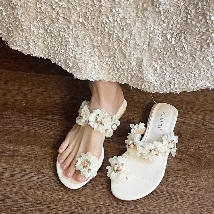 Damen Sandalen mit floralem Design und rutschfester Sohle R&B