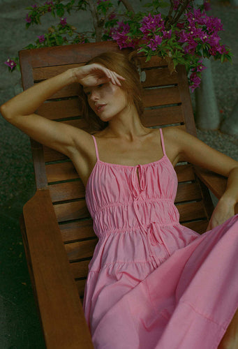 Damen luftiges Sommerkleid mit verstellbaren Trägern R&B