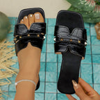 Damen Elegante und bequeme Mules mit edlen Verzierungen R&B