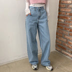 Damen Weit geschnittene Jeans mit Polka-Dots R&B