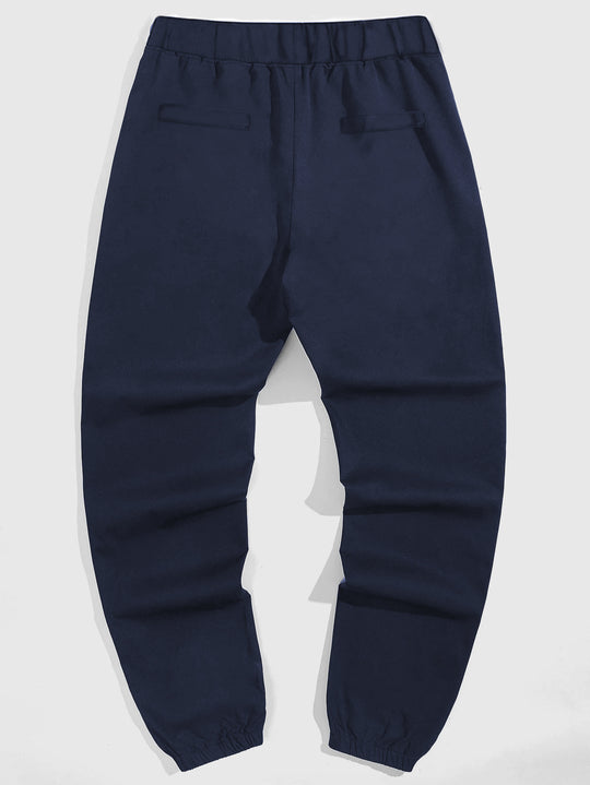Herren Freizeit Jogginghose mit kontrastierenden Reißverschlusstaschen und elastischem Bund R&B