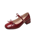Damen Elegante Ballerinas mit dekorativen Schleifen und hochwertiger Lack-Optik R&B