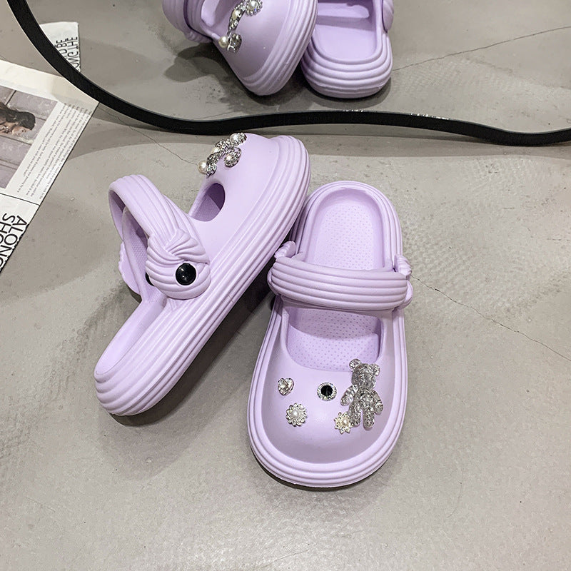 Damen Sandalen mit funkelnden Dekoren und praktischem Riemenverschluss R&B
