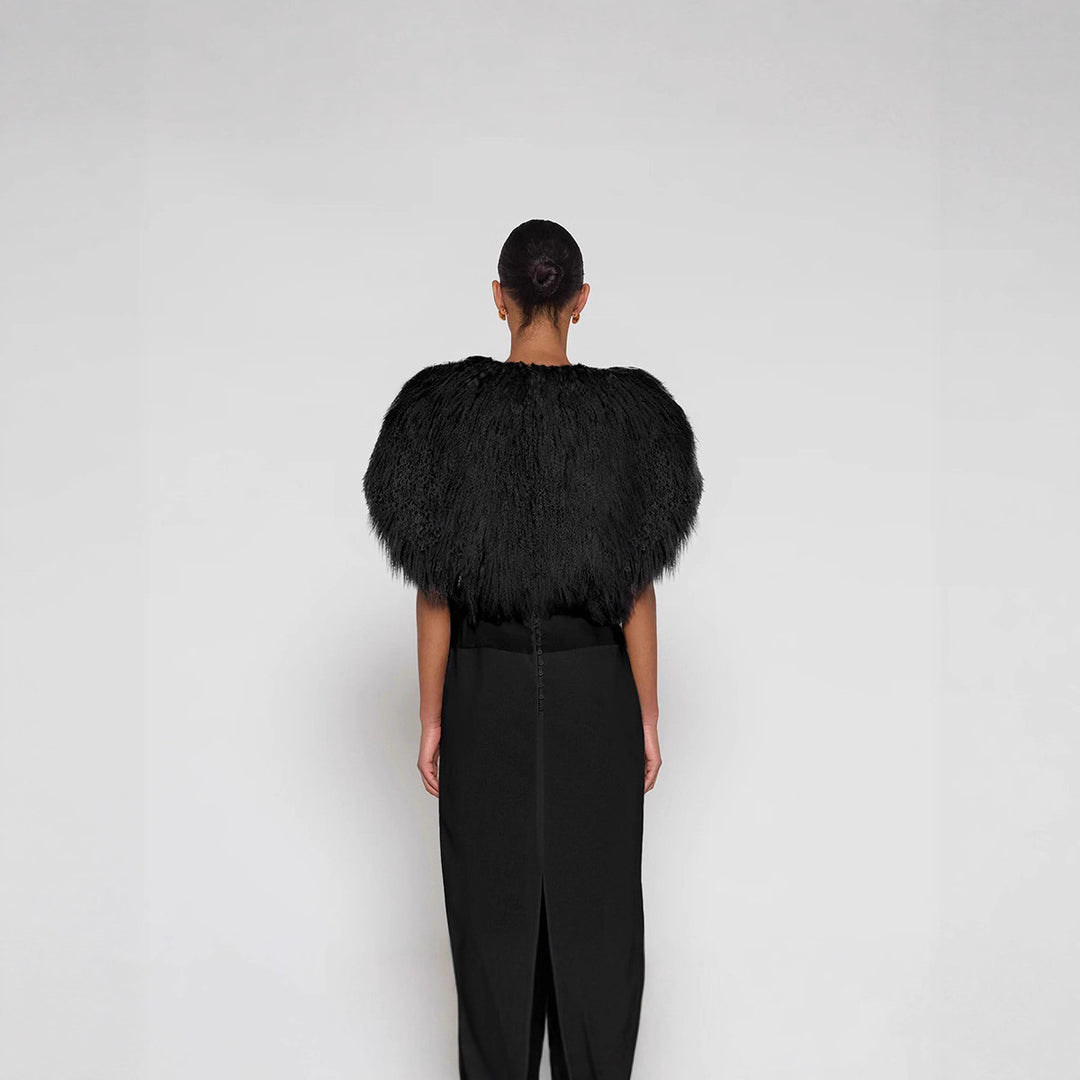 Damen Extravagante Kunstpelzjacke im Volumenstil R&B