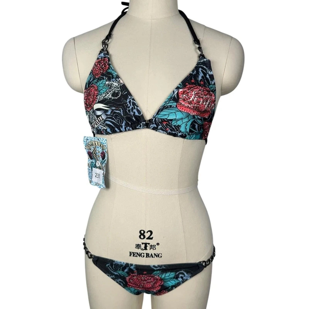 Damen Bikini-Set mit einzigartigem grafischem Design R&B