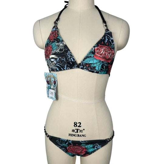 Damen Bikini-Set mit einzigartigem grafischem Design R&B
