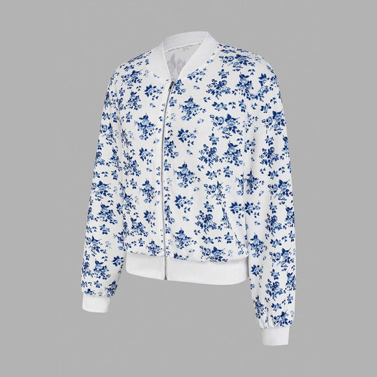Damen Sommerliche Bomberjacke mit floralem Design R&B
