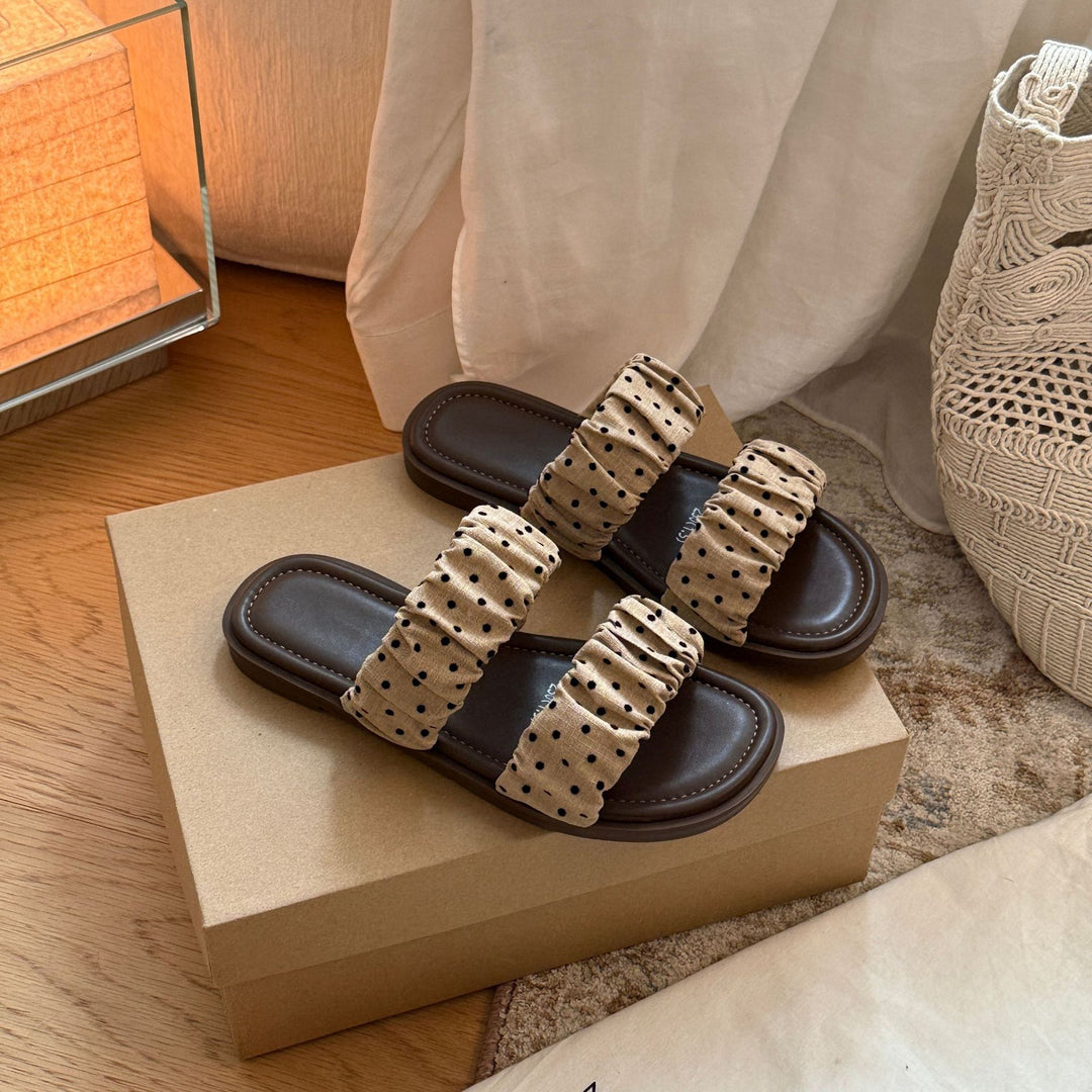 Damen Komfortable Zehentrenner-Sandalen mit modischem Rüschen-Design R&B