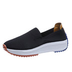 Damen Komfortable Slip-On Sneakers mit atmungsaktivem Strickdesign und dämpfender Sohle R&B