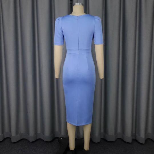 Damen figurbetontes Kleid mit dekorativer Blütenapplikation R&B