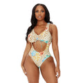 Damen Cut-Out Badeanzug mit floralem Design und verstellbaren Trägern R&B