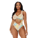 Damen Cut-Out Badeanzug mit floralem Design und verstellbaren Trägern R&B