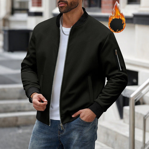 Herren Sportliche Bomberjacke mit Reißverschluss und strukturiertem Design R&B