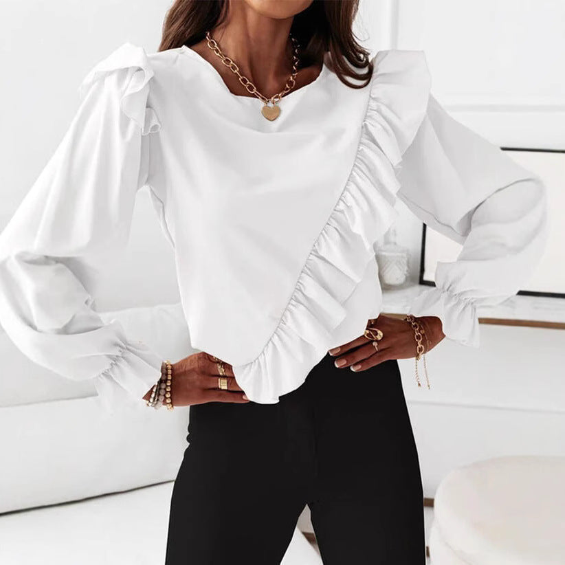 Damen Bluse mit voluminösen Rüschen R&B
